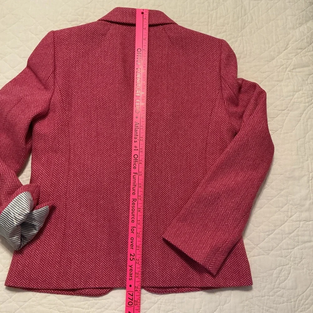 J. Crew Pink Herringbone Wool-Blend Fully Lined Women’s Blazer Size 6 - Picture 14 of 14